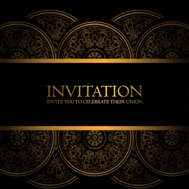 Invitation Black Gold Template At Jeanne Jimmy Blog