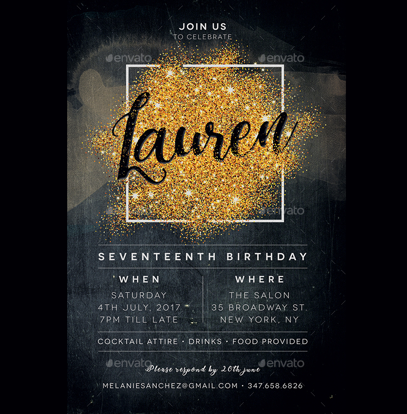 Invitation Black Gold Template At Jeanne Jimmy Blog