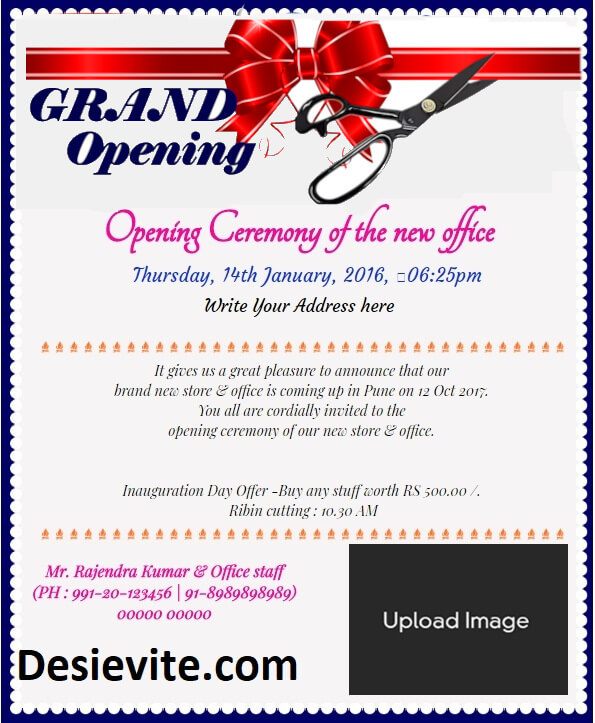 Invitation Card Format For Office Inauguration Ceremony Invitation 