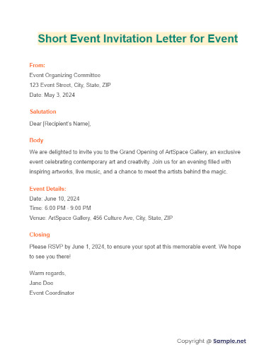 Invitation Letter Conclusion Template Infoupdate