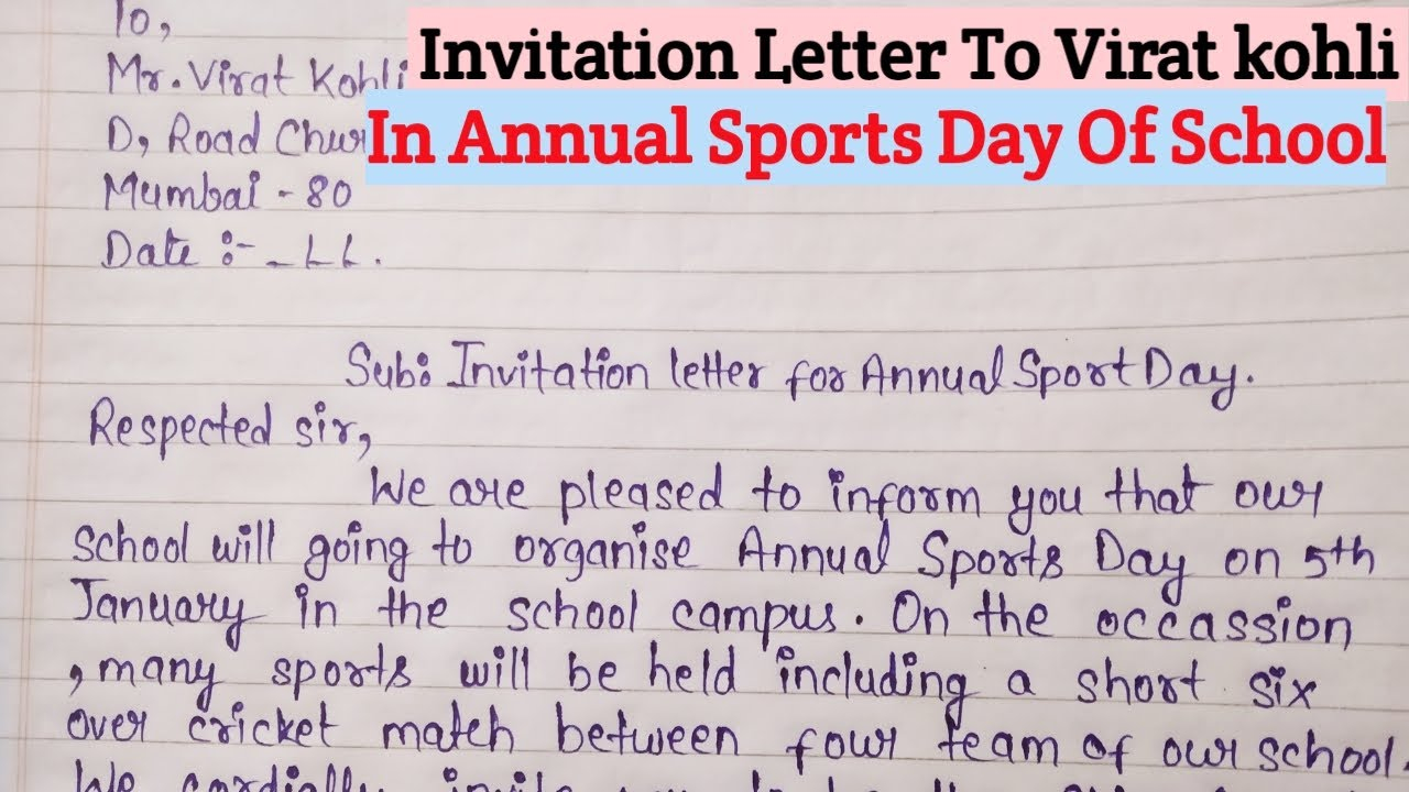 Invitation Letter For Annual Sports Day In Infoupdate