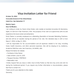 Invitation Letter For Visitor Visa Friend Word Template Infoupdate