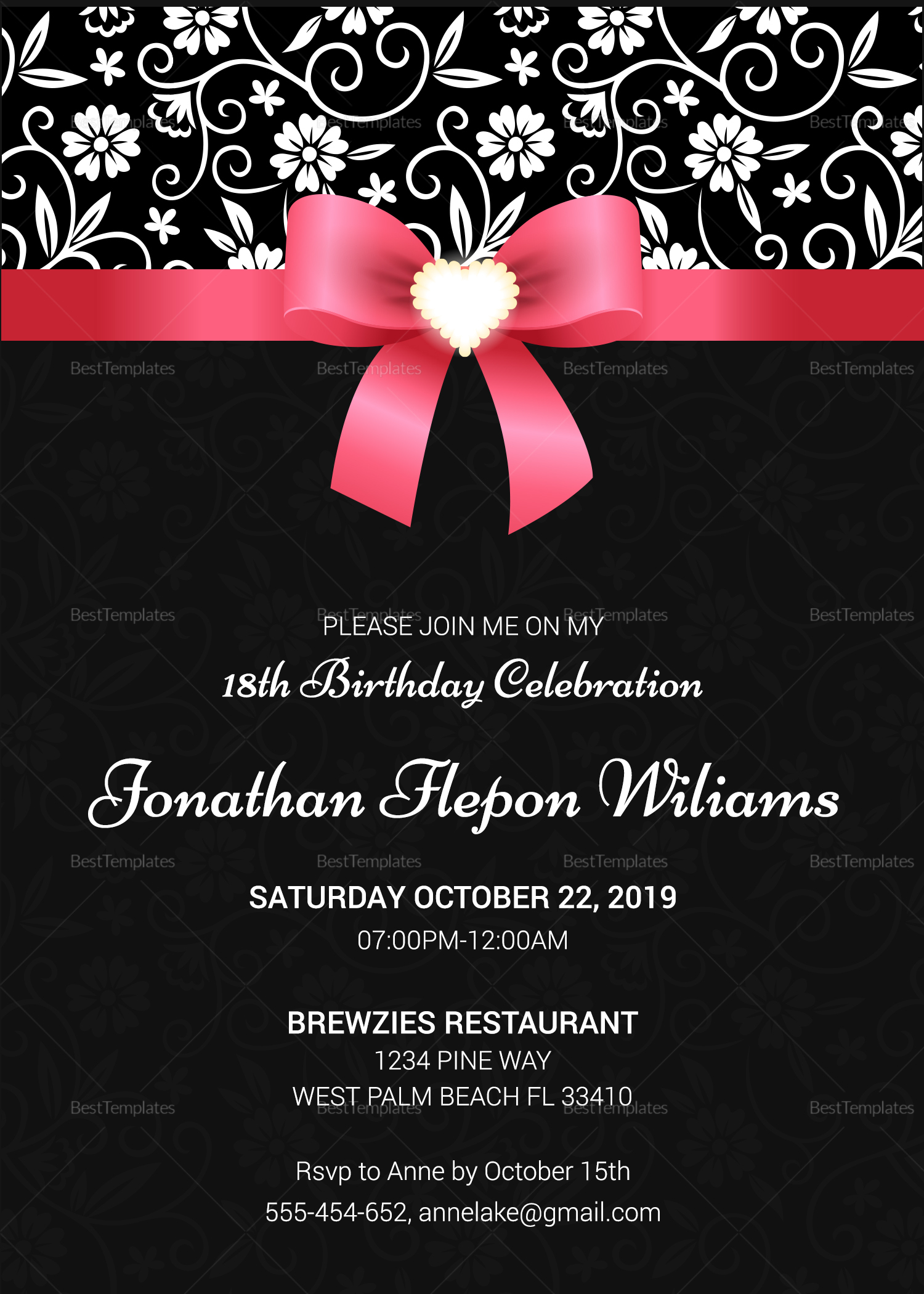 Invitation Template Debut