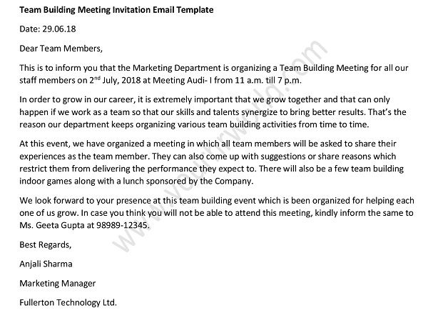 Invitation To Attend Meeting Email Onvacationswall