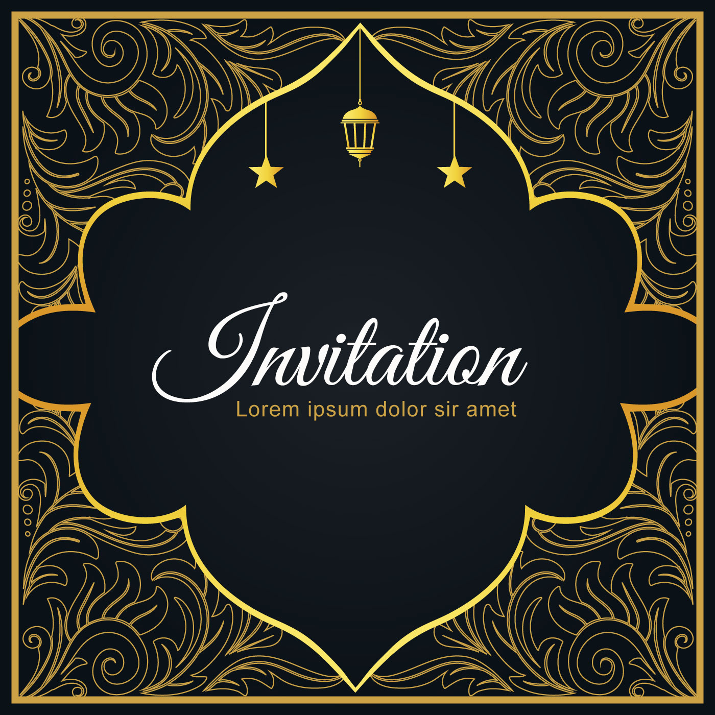 Islamic Style Invitation Cover Template 230197 Vector Art At Vecteezy