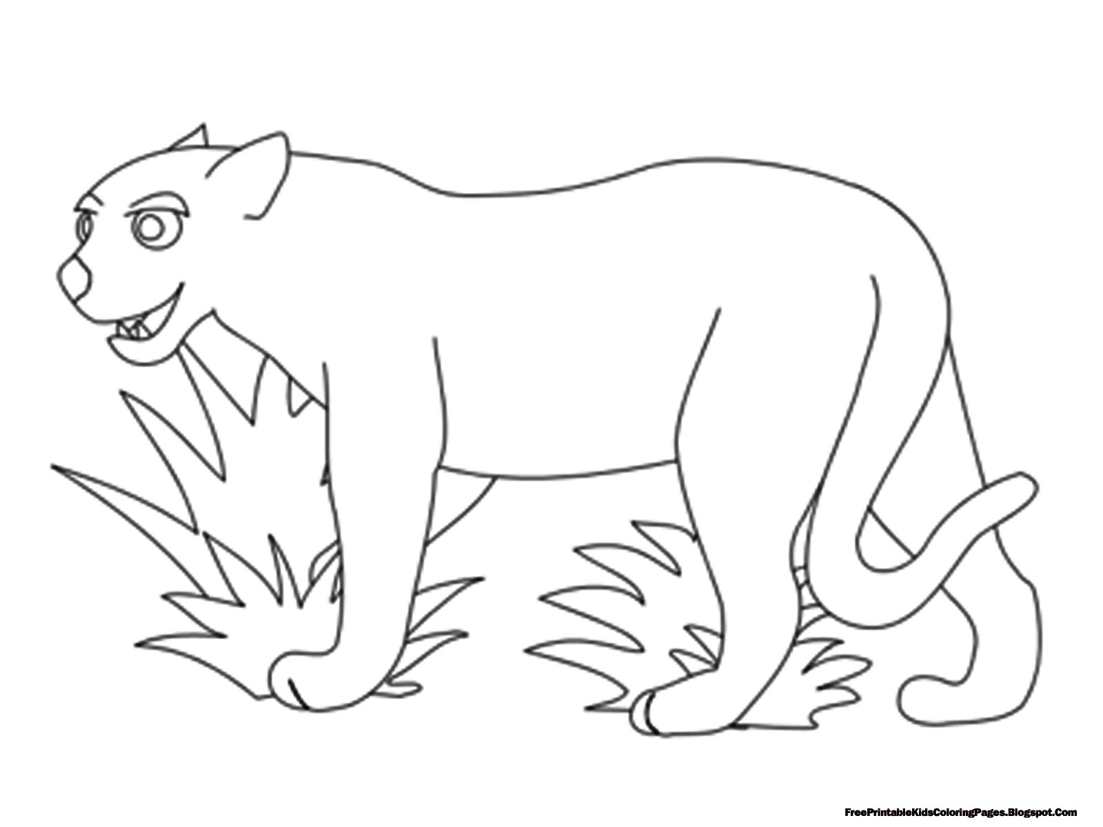 Jaguar Outline Free Printable Kids Coloring Pages AMP Blogger Design