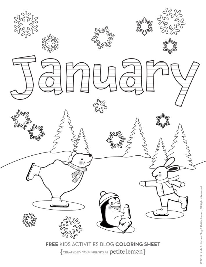 printable coloring pages for kids january
