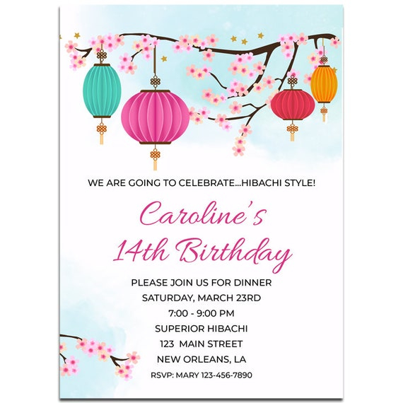 Japanese Birthday Invitation Ideas