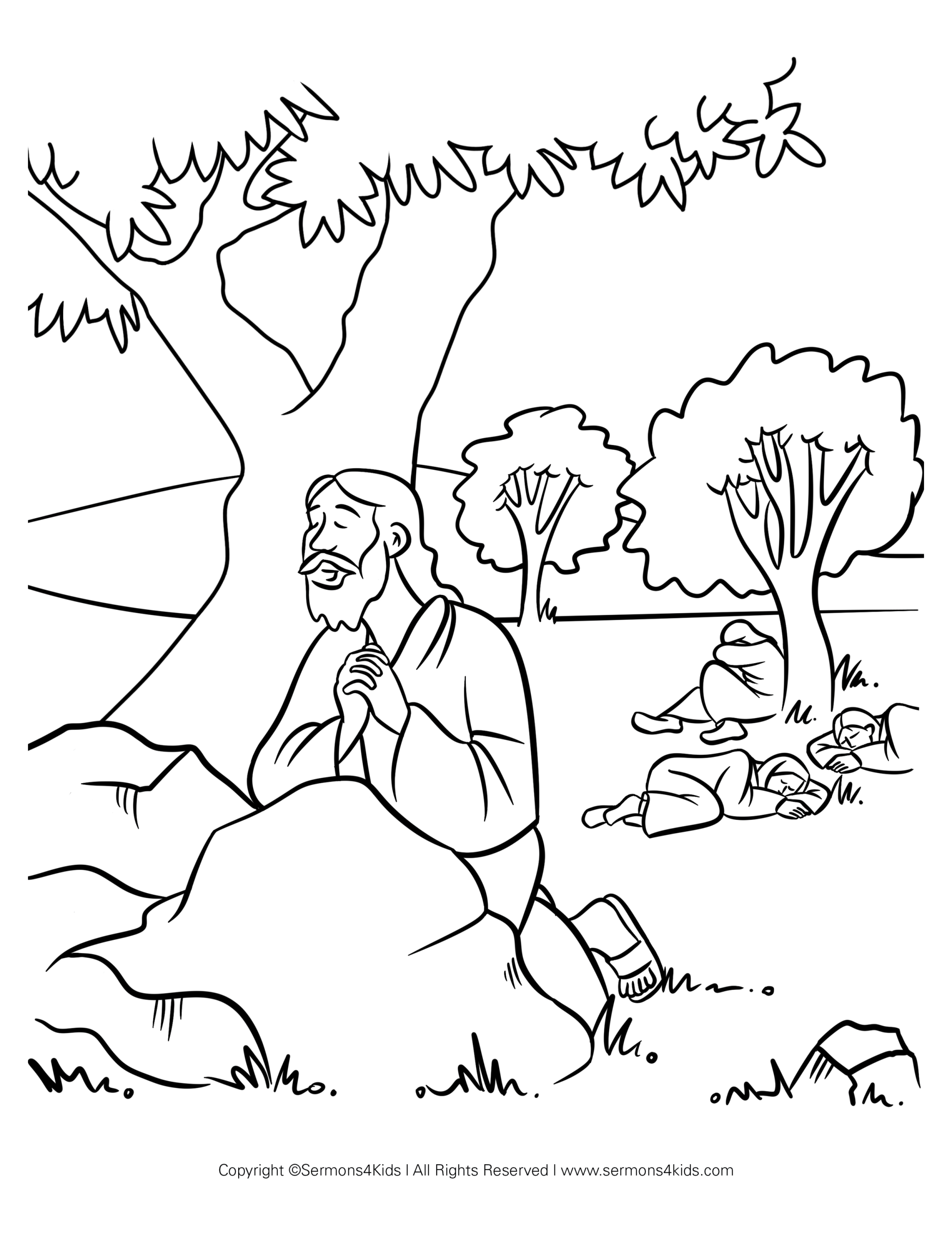 Jesus Praying Coloring Pages Coloring Home