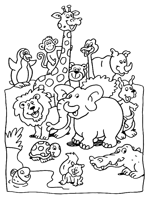 coloring jungle animals