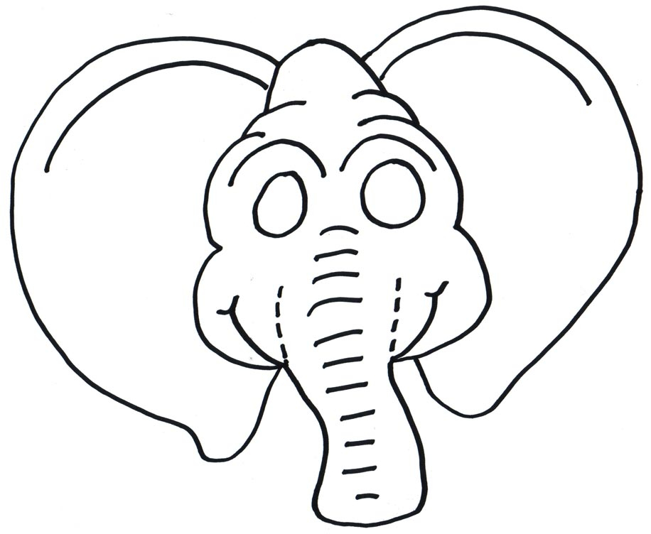 Jungle Animals Masks Colouring ClipArt Best