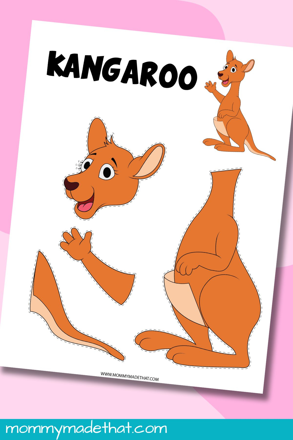 Kangaroo Craft Template Free Cut Paste Printable 