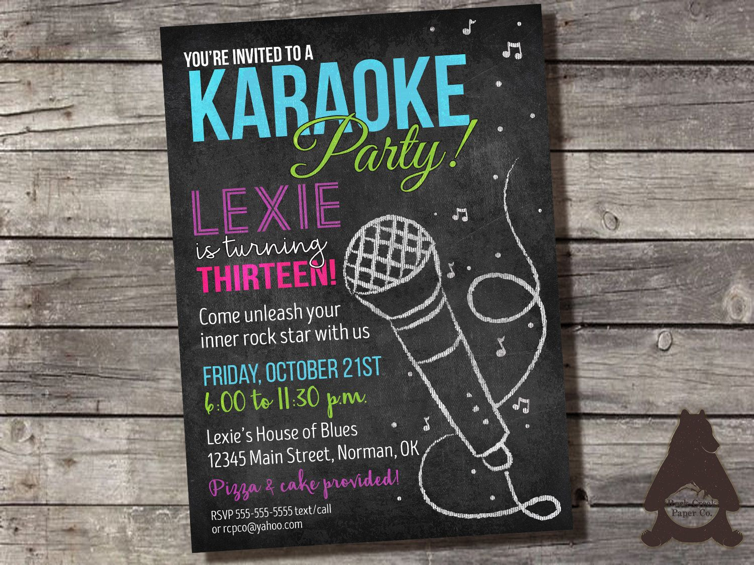 Karaoke Invitation Template Free