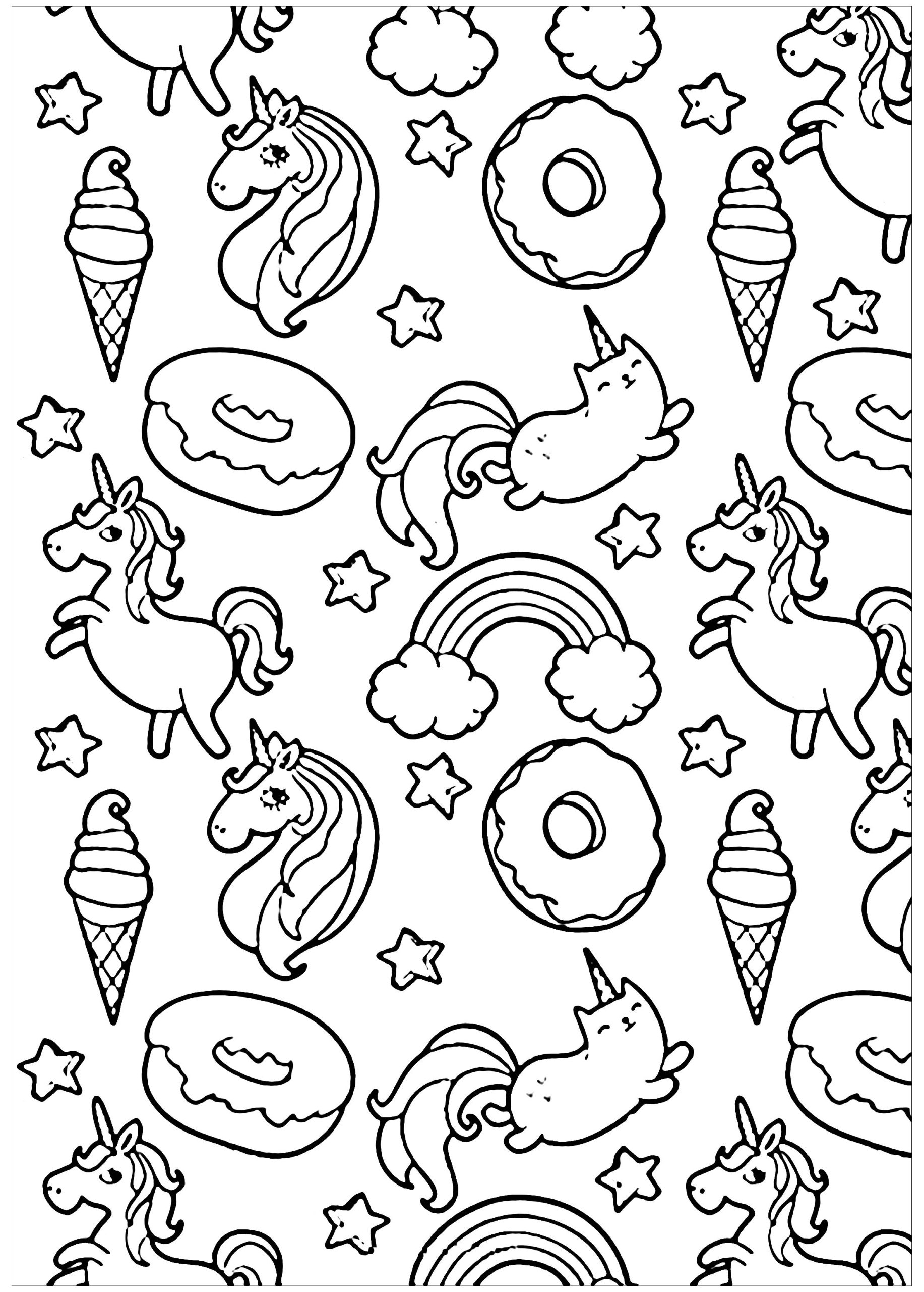 Kawaii Printable Coloring Pages