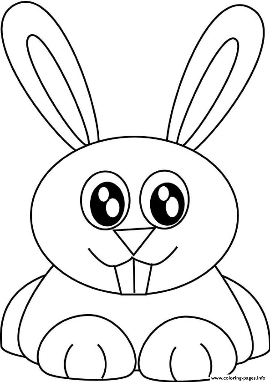 Kawaii Rabbit Coloring Page Printable