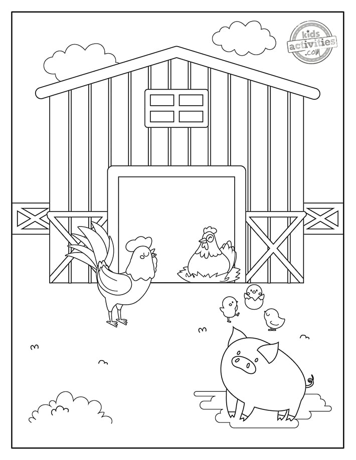 Kindergarten Farm Animal Coloring Pages