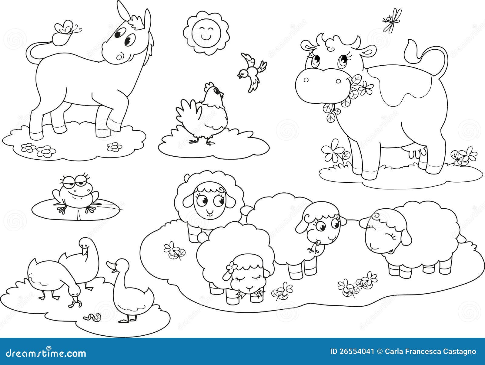 Kindergarten Farm Animal Coloring Pages