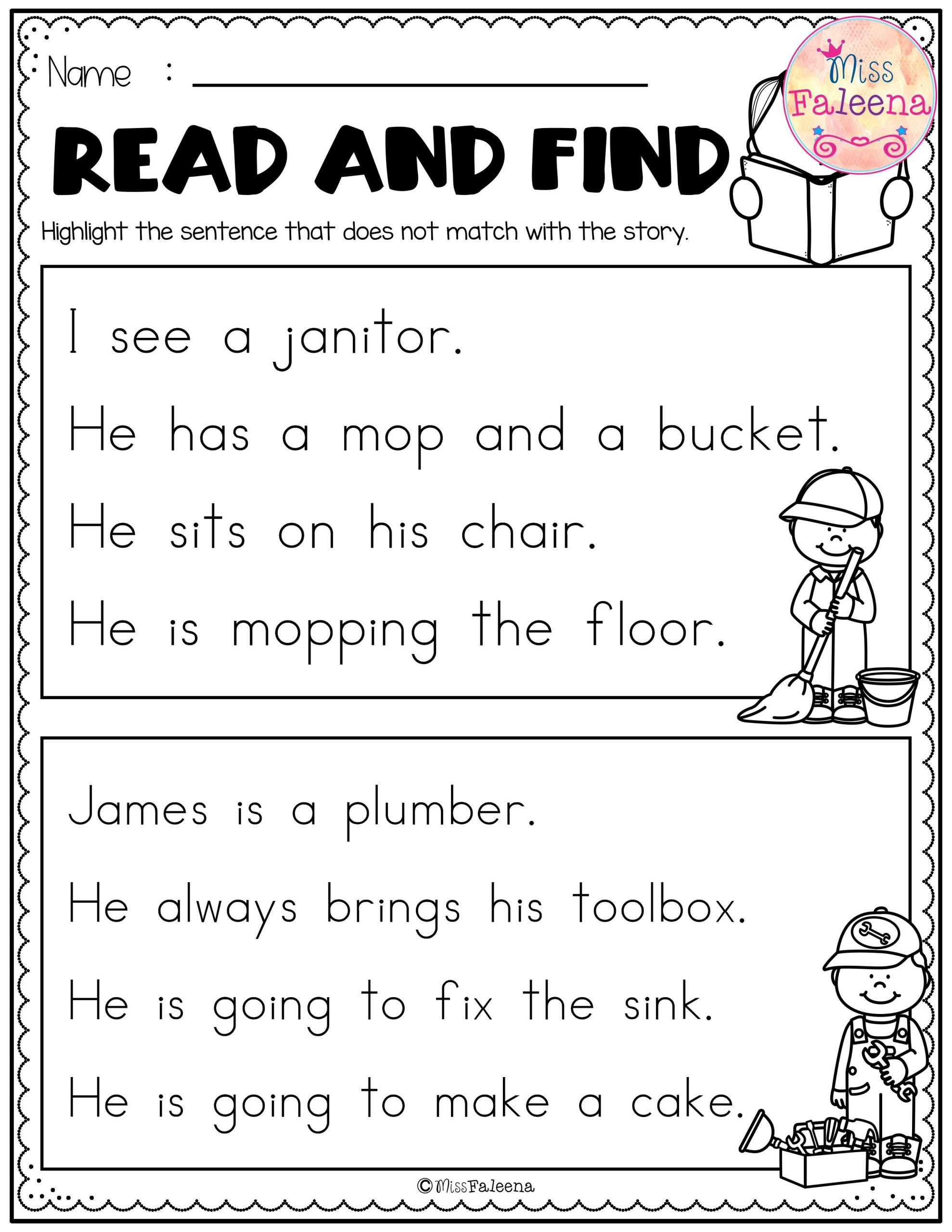 printable reading activities for kindergarten