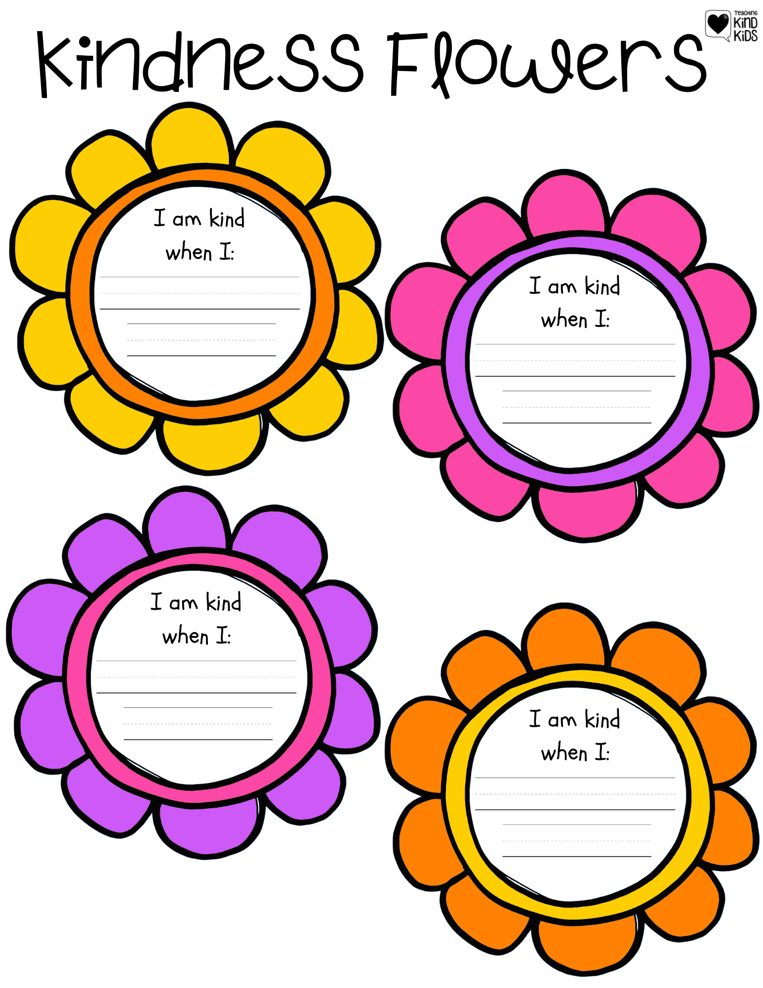 Kindness Flowers Craft And Creative Writing For SEL Curriculum Coffee 