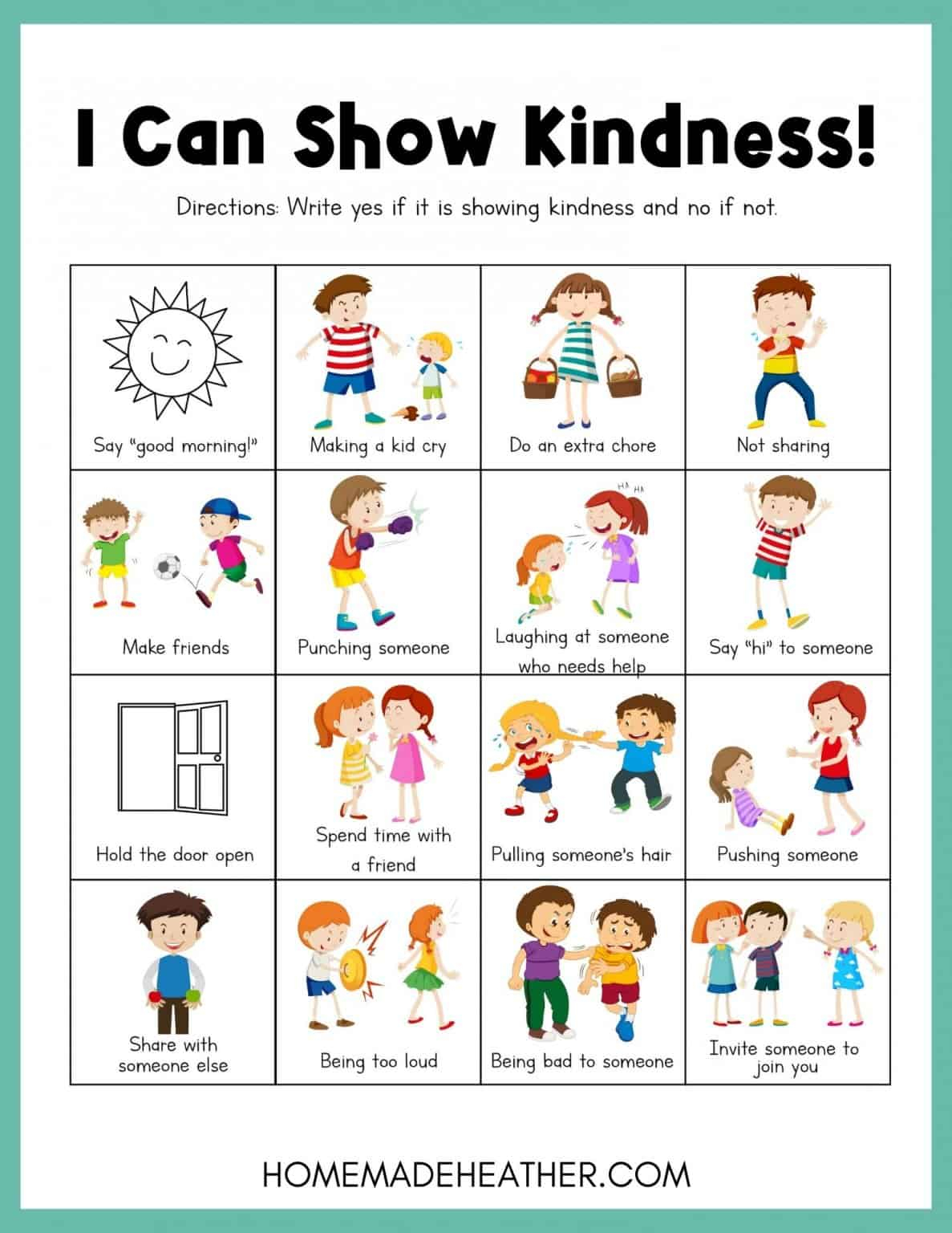 Kindness Printables For Kids