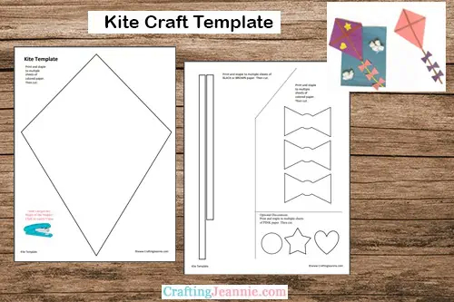 Kite Craft Free Template Crafting Jeannie