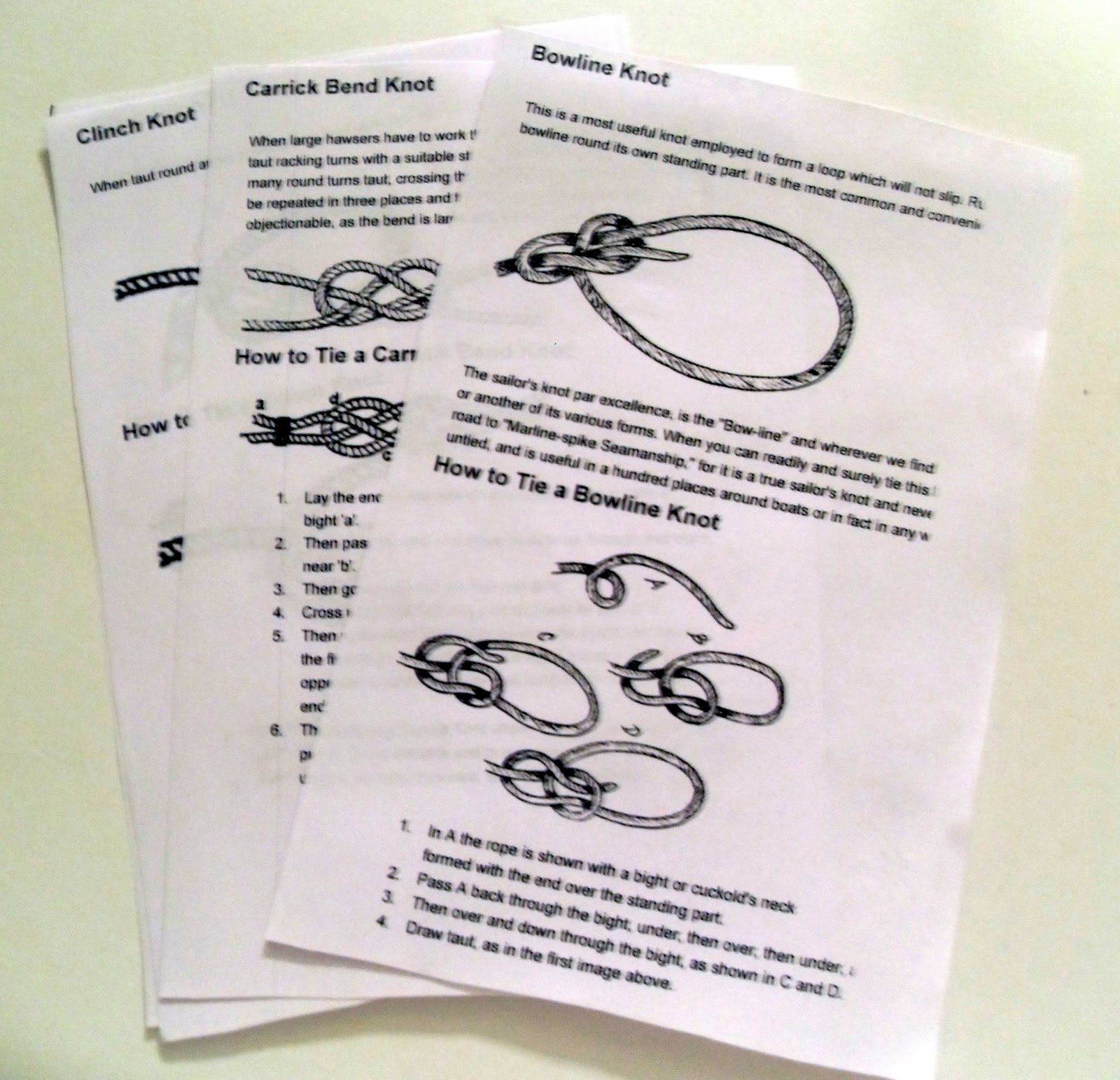 printable knot cards