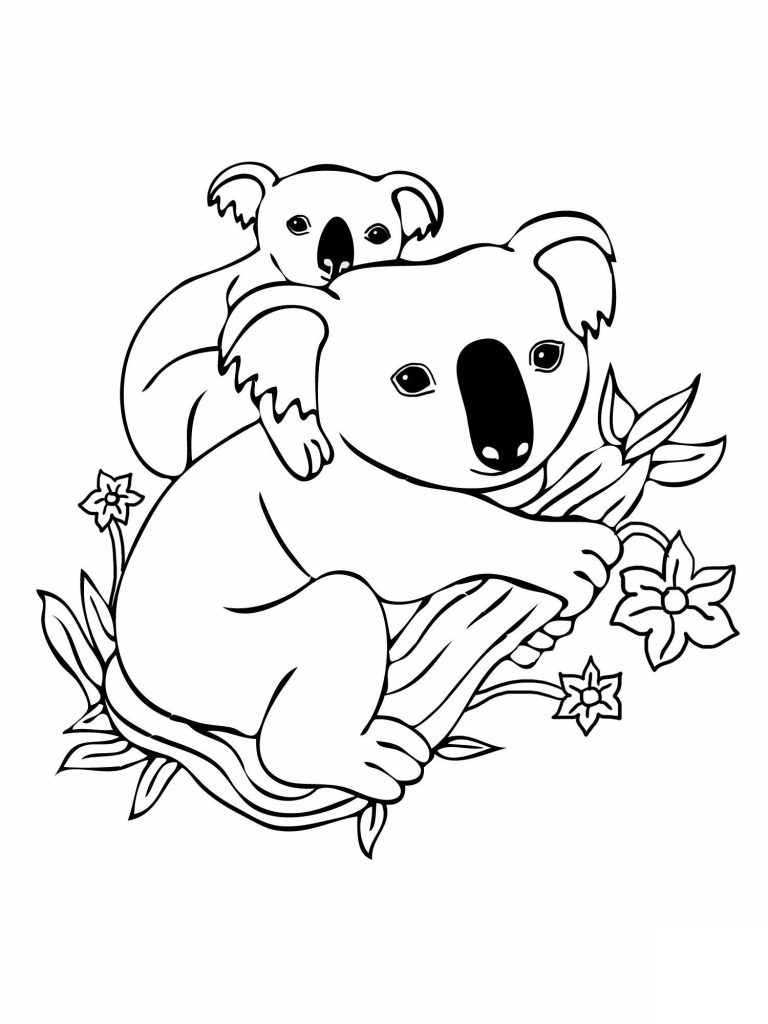 Koala Bear Coloring Pages advanced Coloring Pages difficult Coloring Pages detailed Coloring