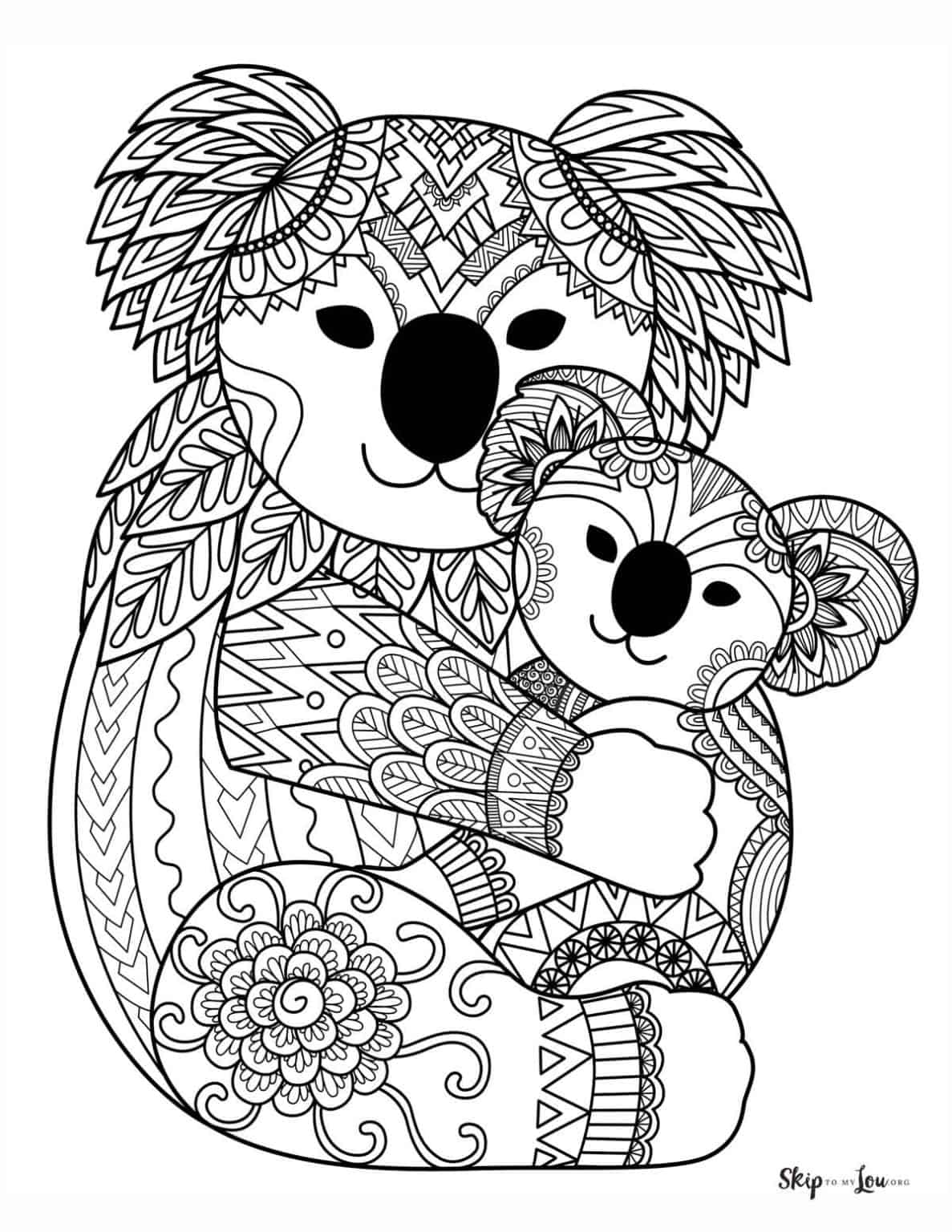 printable koala coloring pages