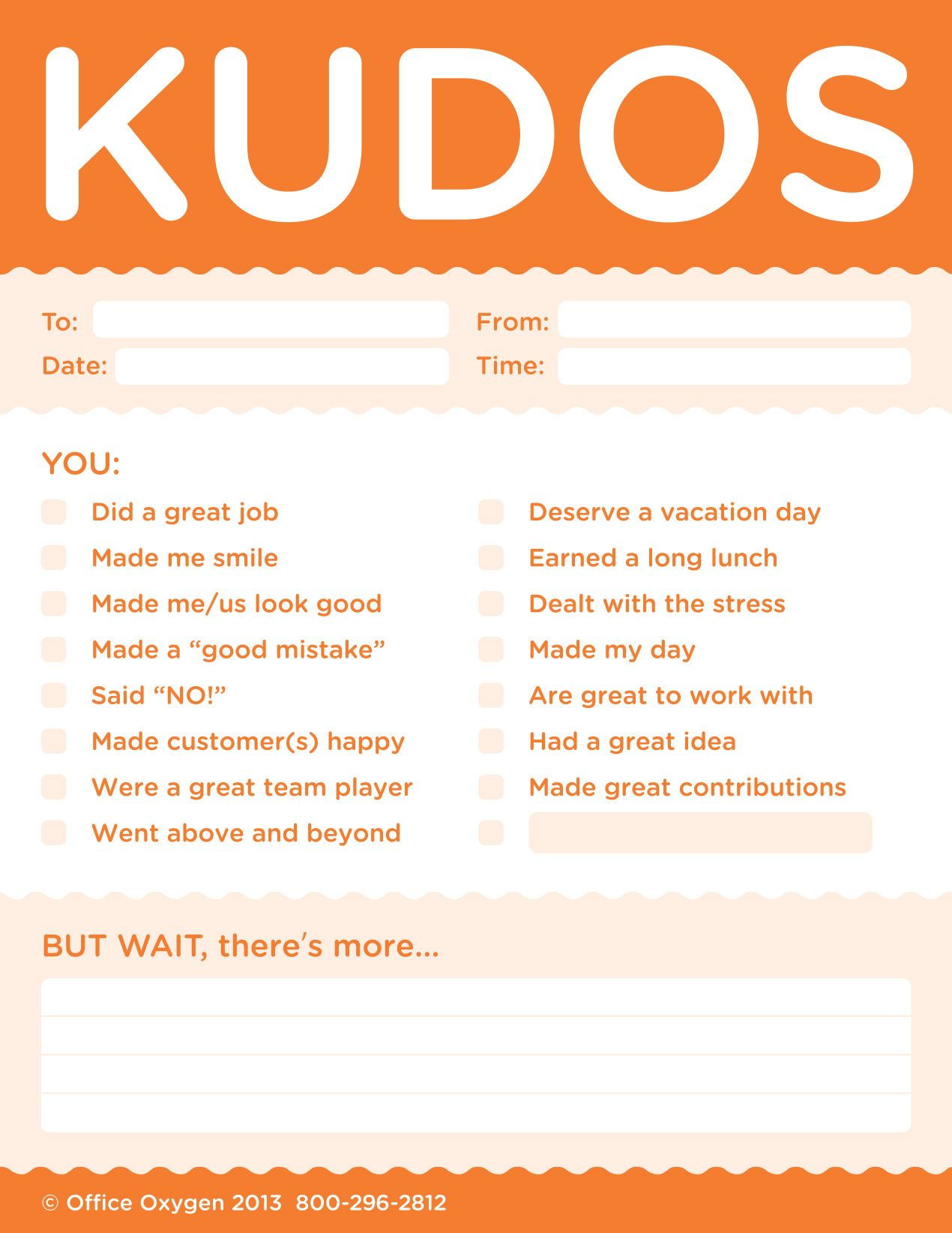 Kudos Cards For Employees Printable Printable Templates