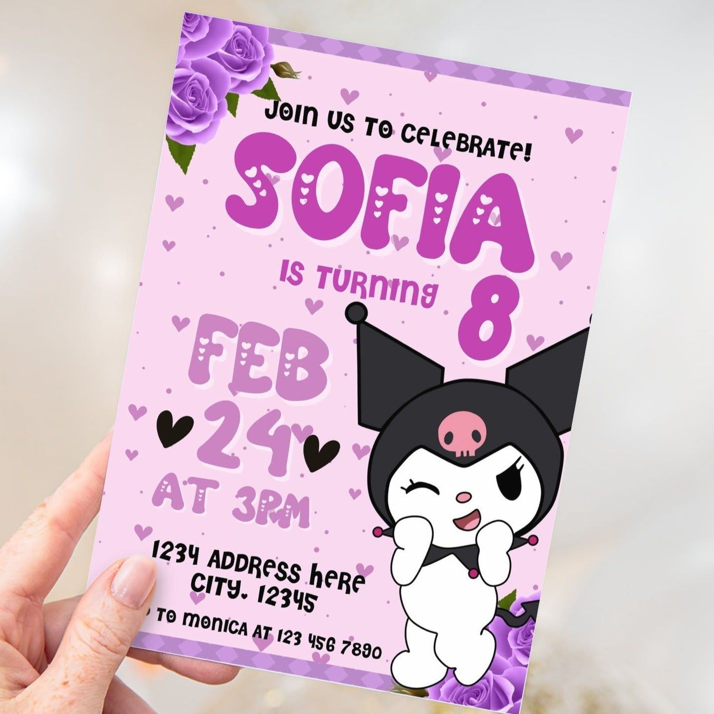 birthday invitation template kuromi