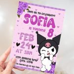 Kuromi Birthday Invitation Template In 2024 Birthday Invitations