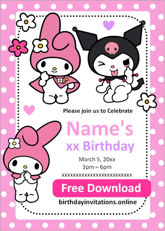 Kuromi Invitation