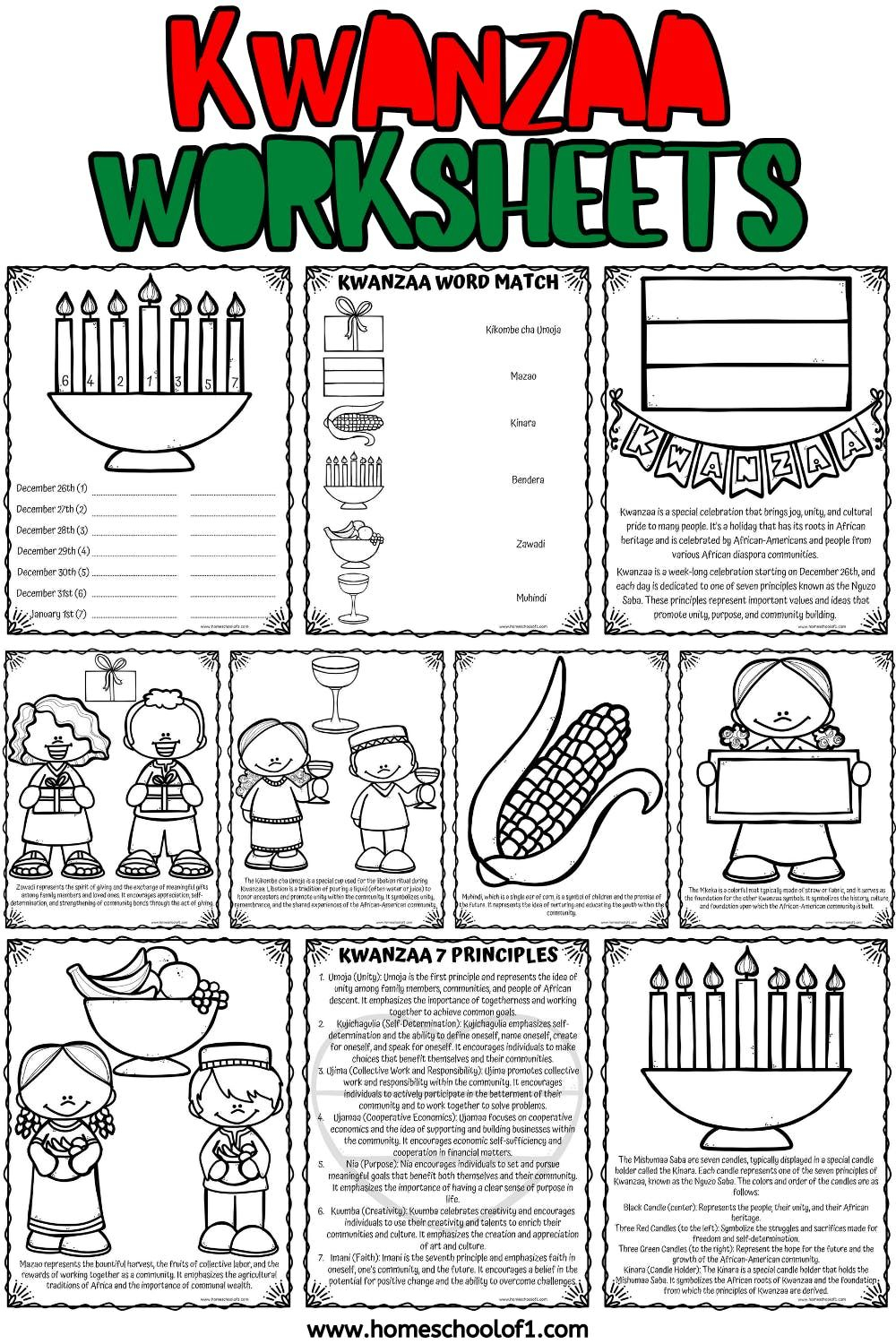 Kwanzaa Worksheets For Kindergarten Kwanzaa Freekidscrafts W
