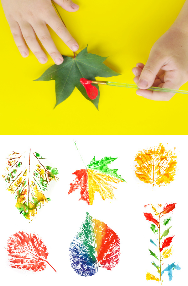 leaf print craft for toddlers