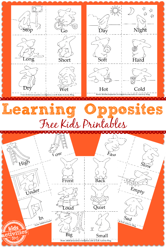 Learning Opposites FREE Preschool Printable