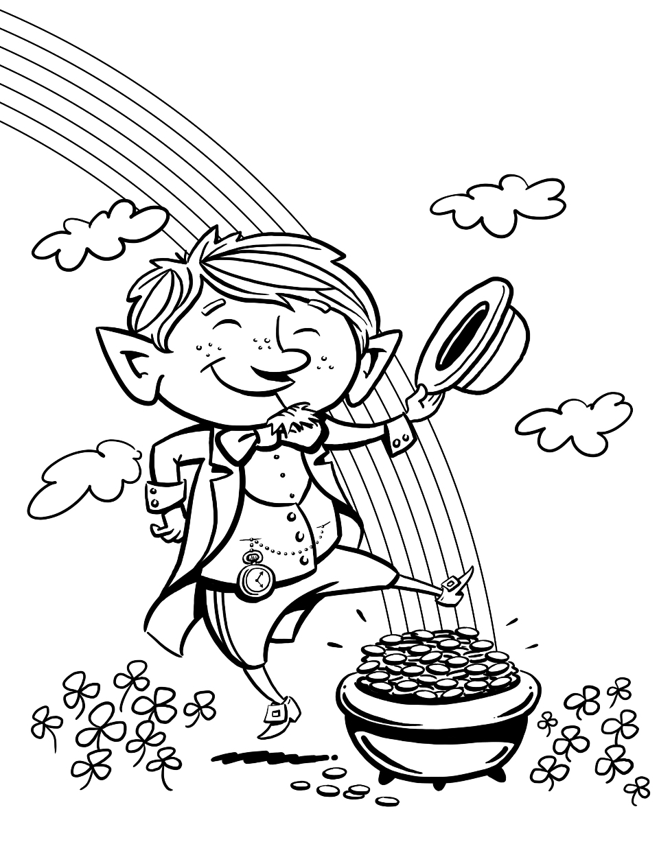 printable coloring pages leprechaun