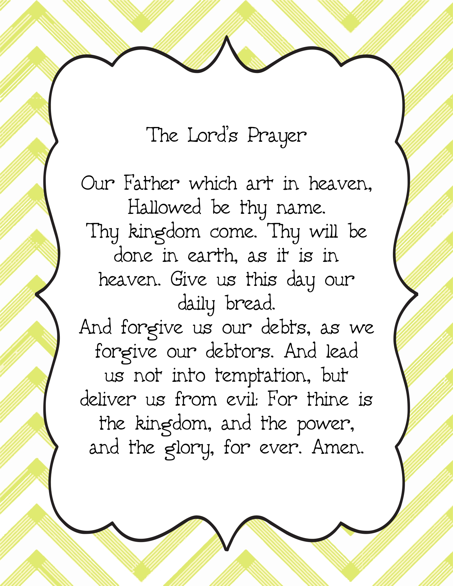 Lord 39 s Prayer Craft 10 Free PDF Printables Printablee