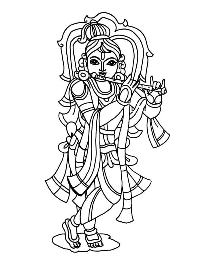 Lord Krishna Coloring Page Free Printable Coloring Pages For Kids