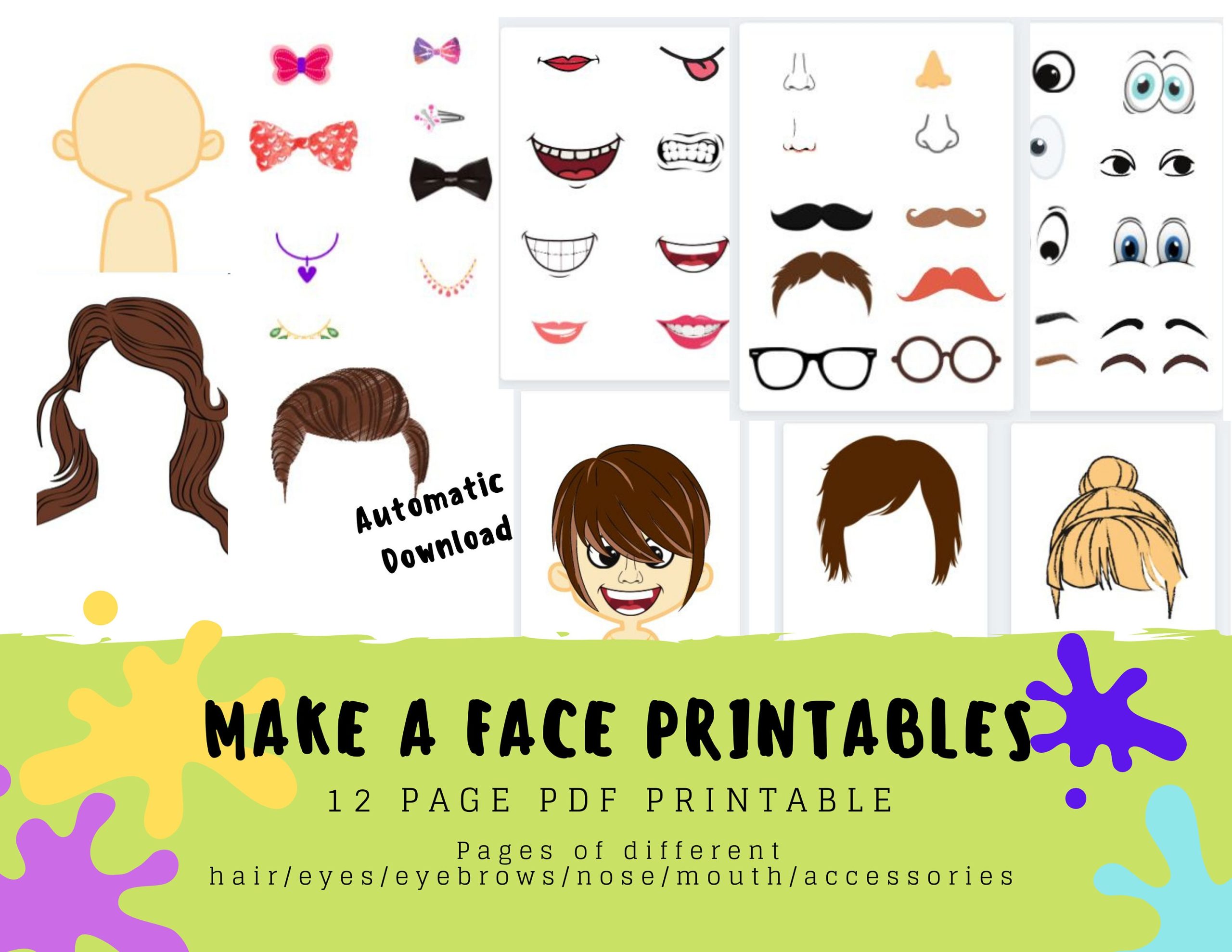 Make A Face Printable Etsy
