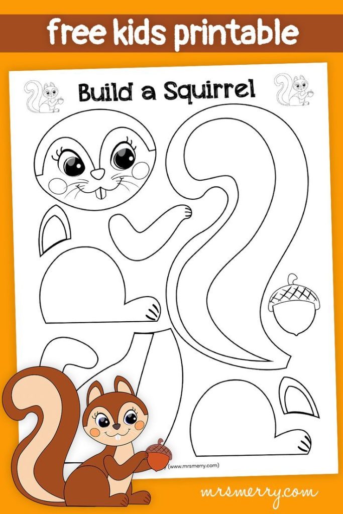 Make A Squirrel Craft Squirrel Template Printable Mrs Merry