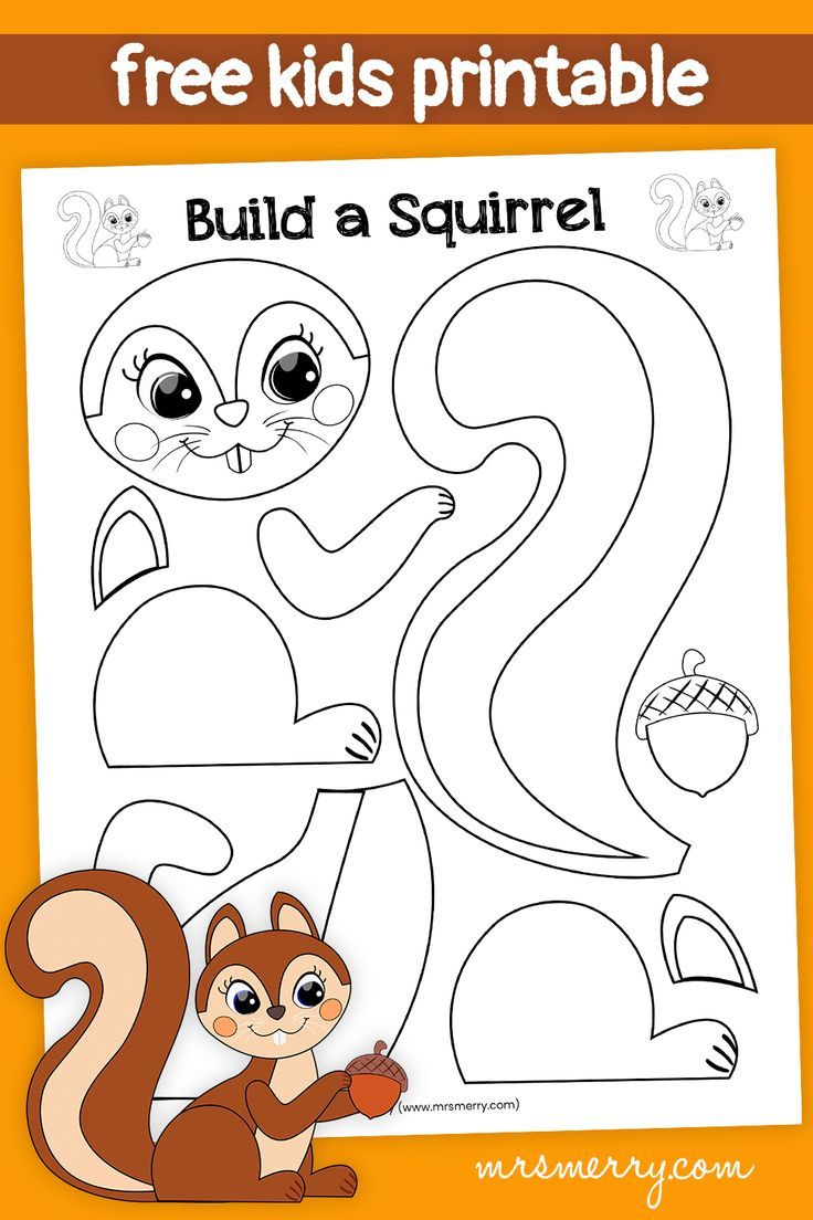 Make A Squirrel Craft Squirrel Template Printable Mrs Merry 