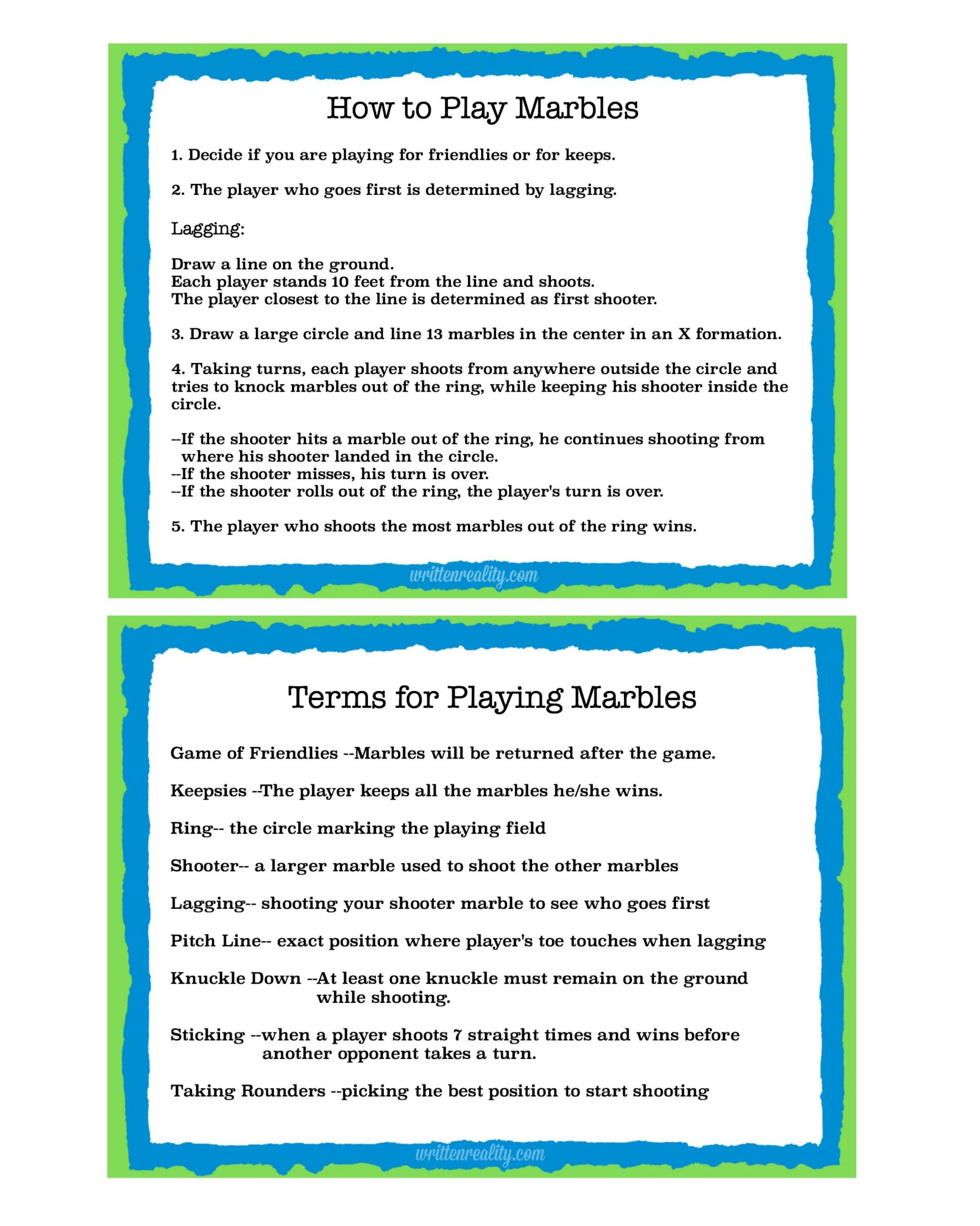 Marbles Rules Board Game At Brandon Long Blog