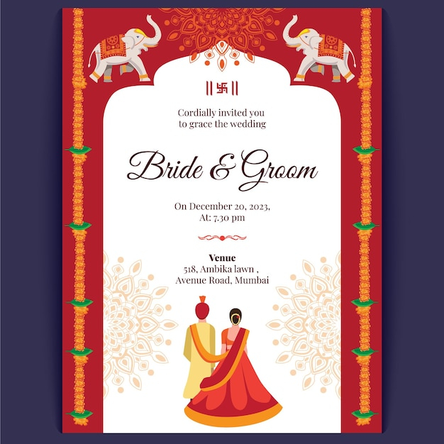 Marriage Invitation Card Template Hindu