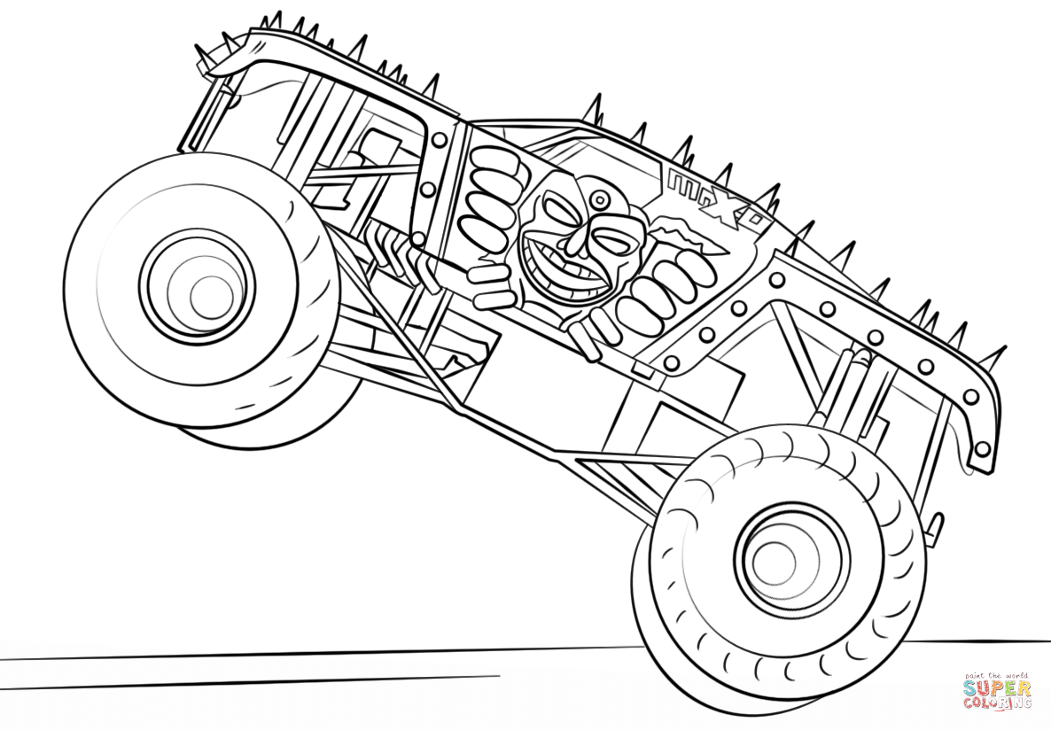 Max D Monster Truck Coloring Page Free Printable Coloring Pages