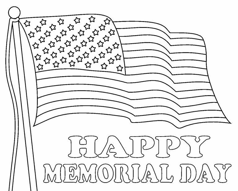 Memorial Day Flag Coloring Page Coloring Pages 4 U