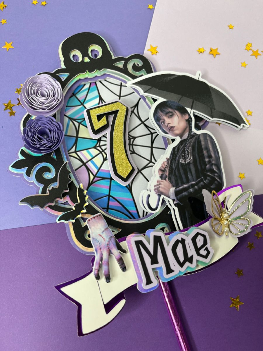 Merlina Cake Topper Wednesday Addams Cake Topper Wednesday Cashier 