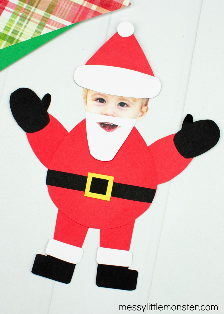 Mix And Match Paper Santa Craft with Printable Santa Template Messy 