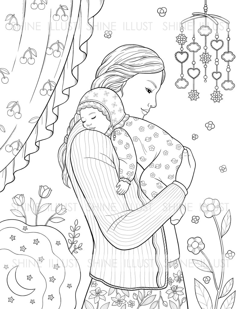Mom And Baby Coloring Pages Coloring Home