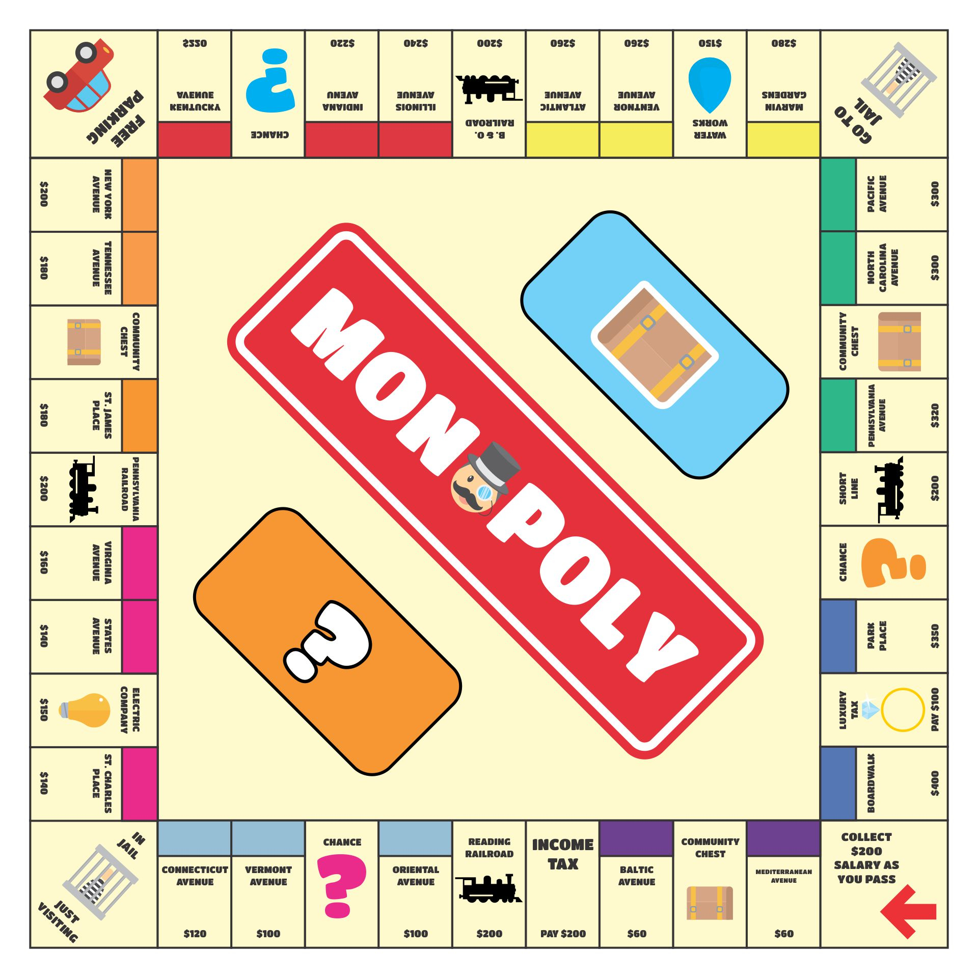 Monopoly Board Game 10 Free PDF Printables Printablee