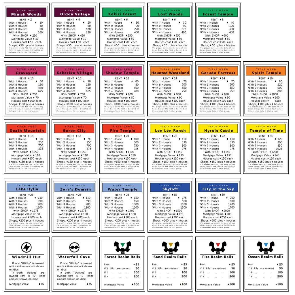 Monopoly Cards Template